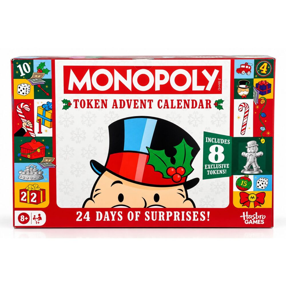 Monopoly Token Advent Calendar 2026 Hasbro 24 Collectible Pieces 8 Exclusive